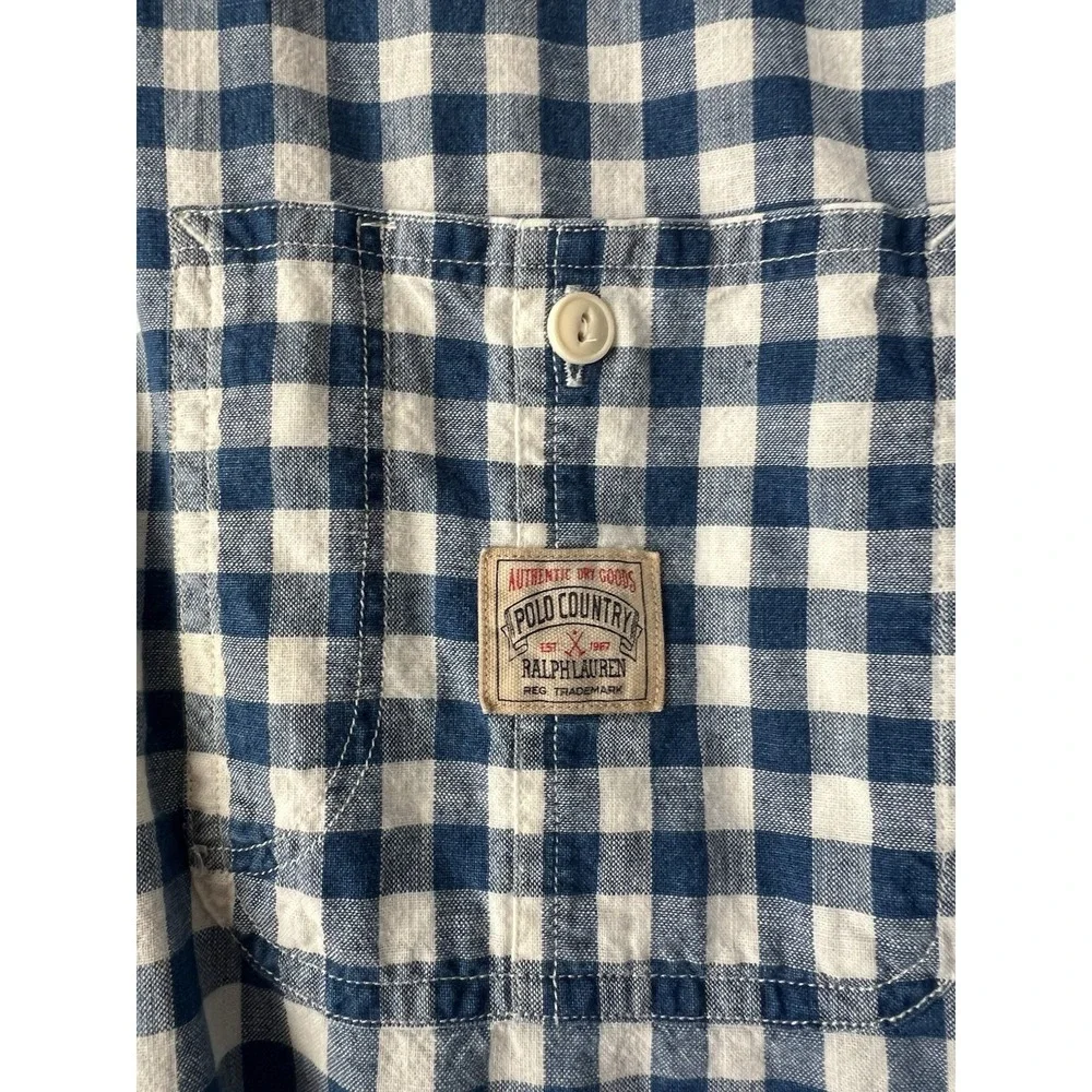 Polo Ralph Lauren Polo Country Workshirt XXL Blue Gingham Classic Fit Cotton